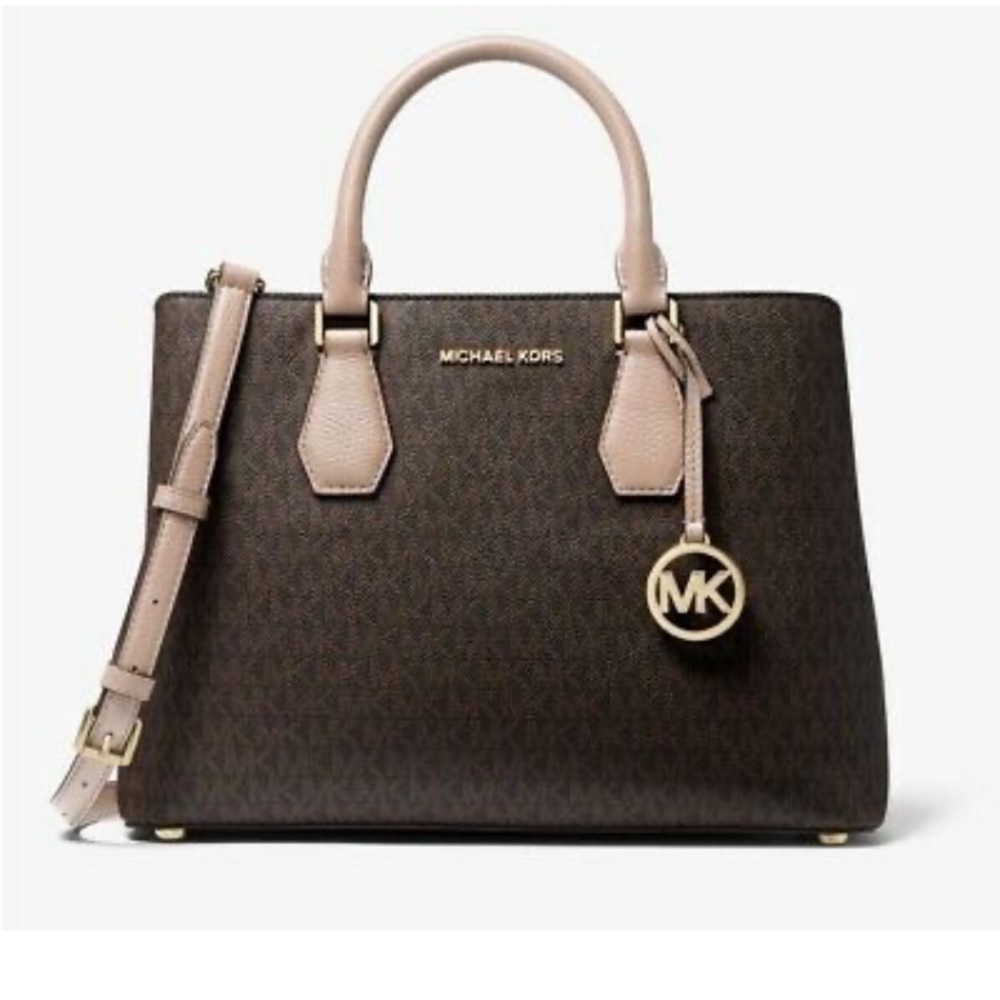 Camille Large Logo and Leather Satchel
